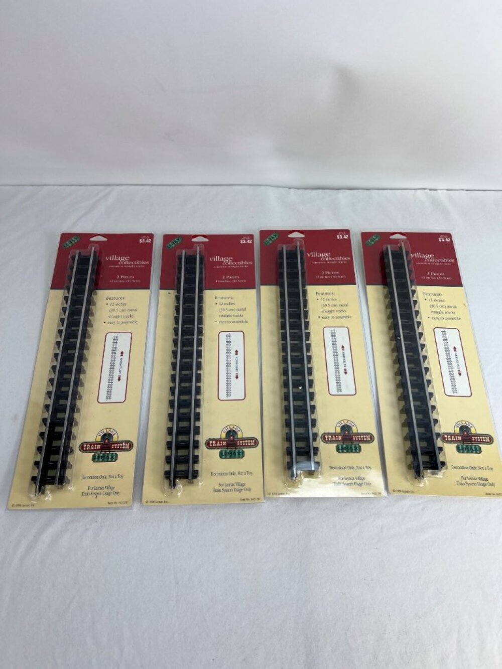 Lemax Village Collectibles Train System 12" Extension Straight Tracks 2-Piece Se